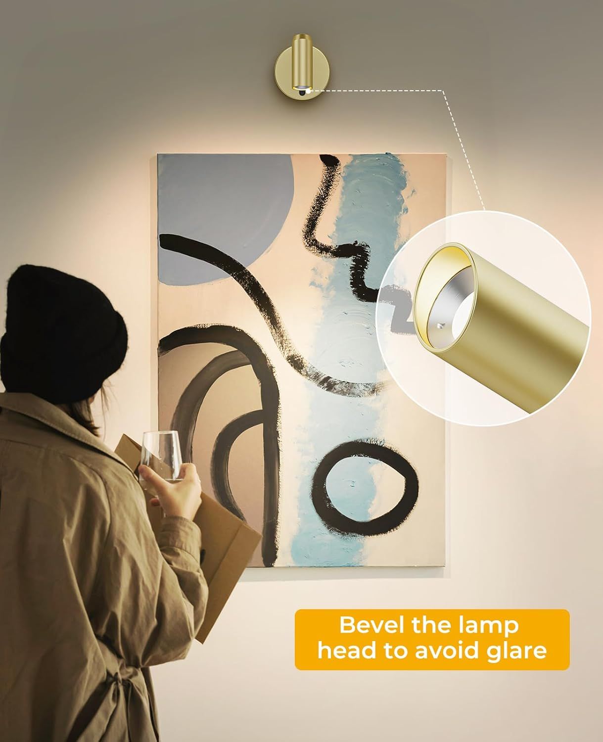 Picture Light for Wall, Battery Operated Art Light for Paintings CCT Dimmable