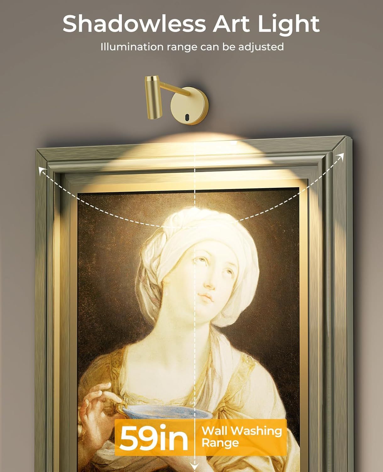 Picture Light for Wall, Battery Operated Art Light for Paintings CCT Dimmable