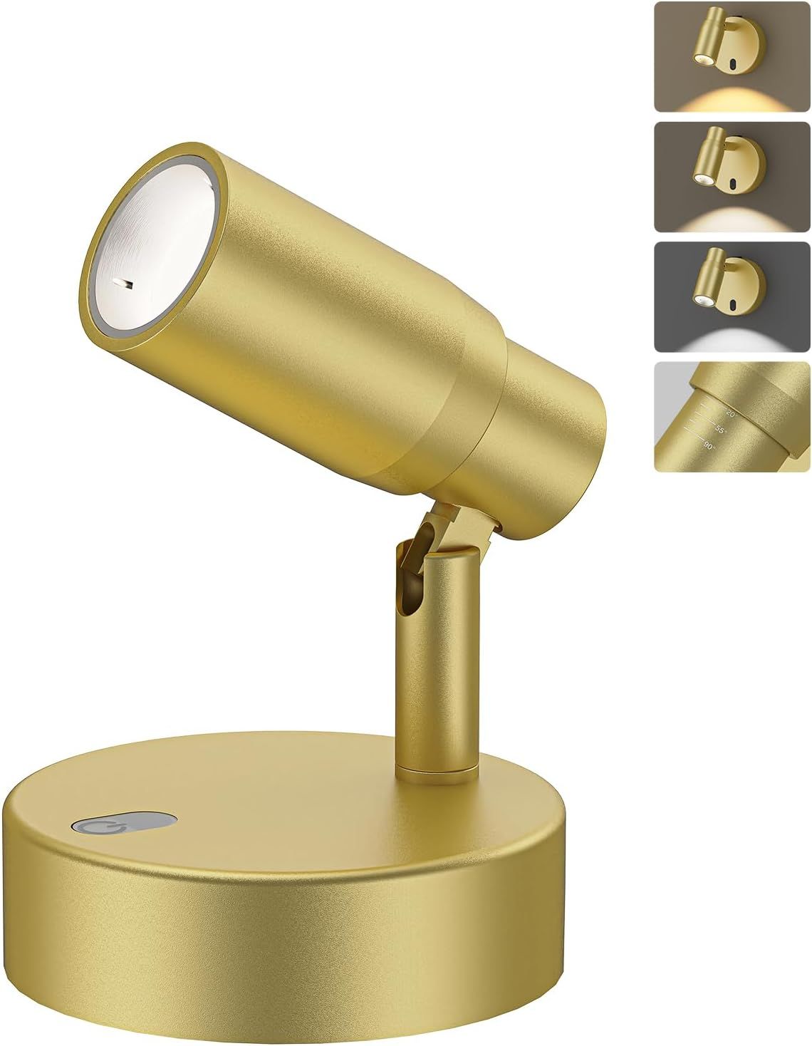 Spot Lights Indoor, Rechargeable Picture Light w/ Remote, Dimmable CCT Spotlight