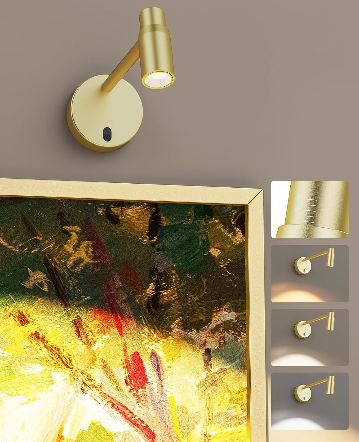 Zoomable Picture Light for Wall, Battery Operated Art Light for Paintings CCT