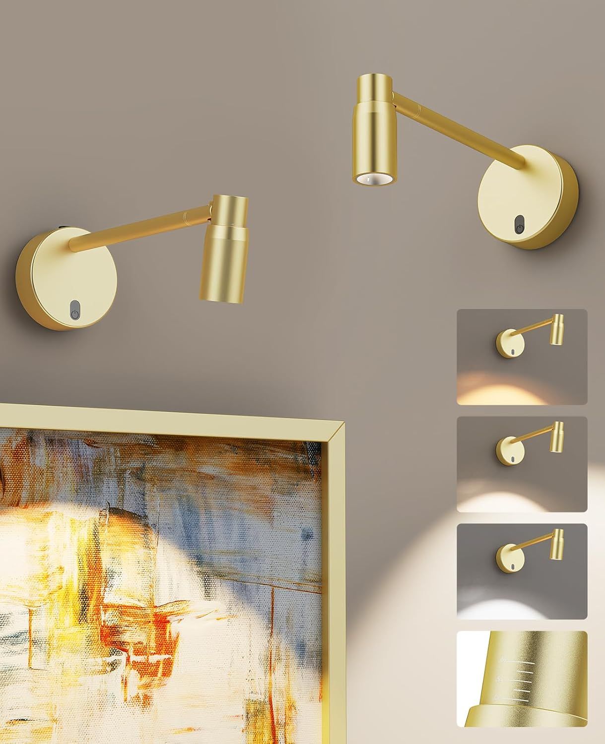 Picture Light for Wall, Battery Operated Art Light for Paintings CCT Dimmable