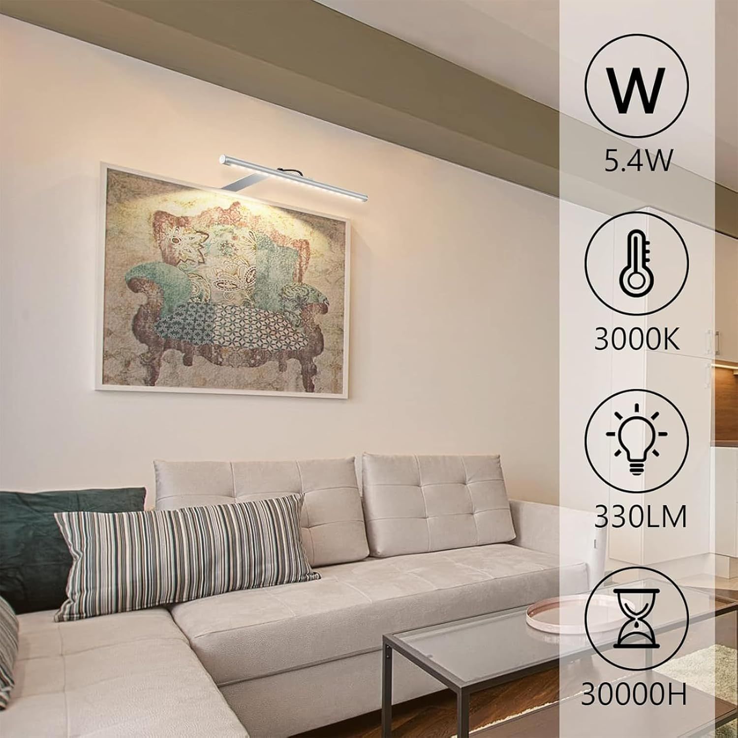 Picture Lights for Wall Plug in or Hardwired,3000K Warm White Dart Board Lights