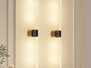 Black Battery Operated Wall Sconce 2pc, Rechargeable Wireless Wall Lights w