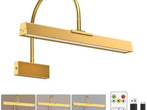 Picture Frame Light w/ Remote, Wireless 16 Inch Gold Art Light, Battery Picture