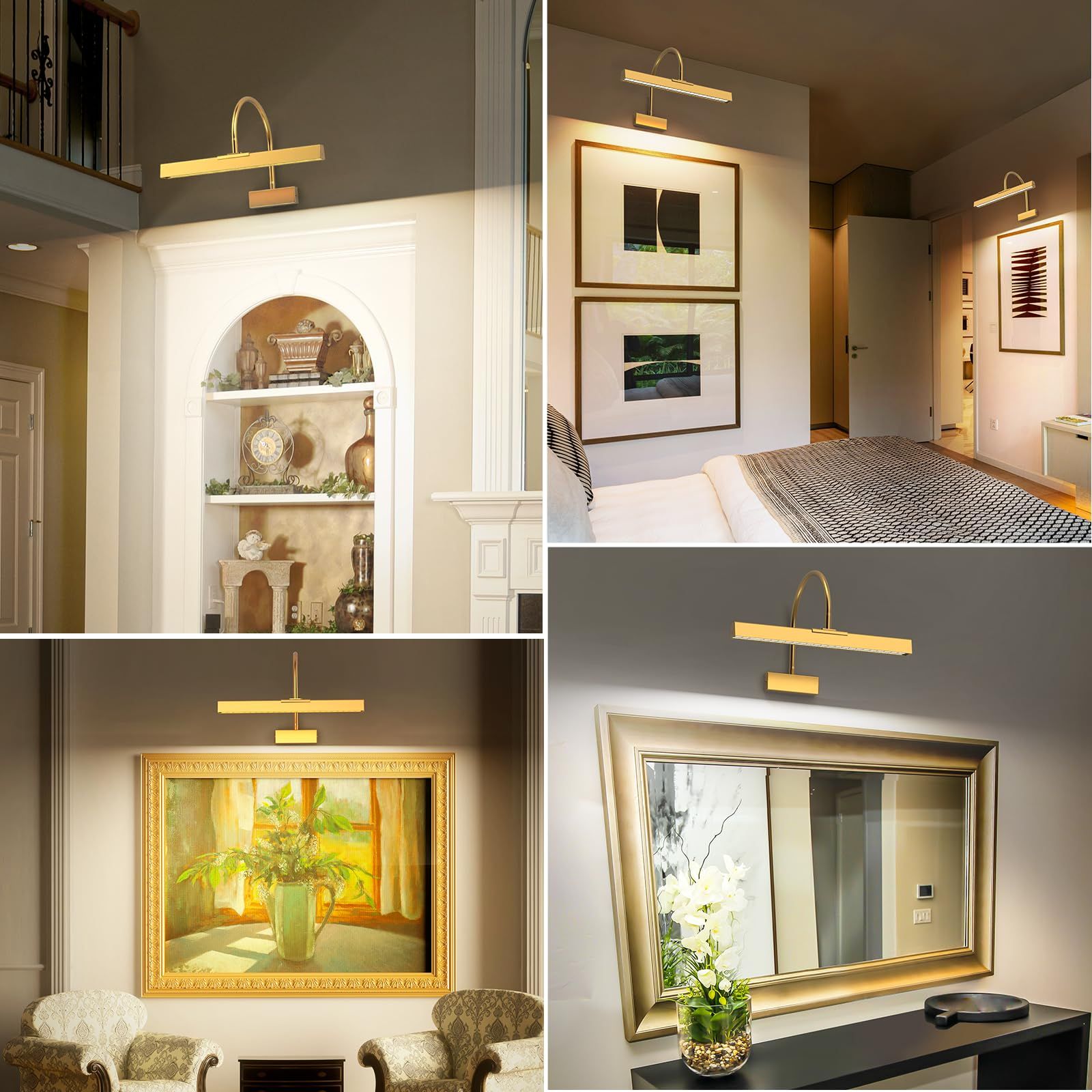 Picture Frame Light w/ Remote, Wireless 16 Inch Gold Art Light, Battery Picture
