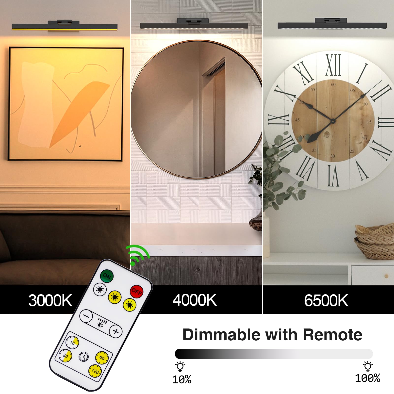 Picture Light Battery Operated, 16in Wireless Art Light for Paintings Color
