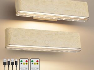 Magnetic Wireless Battery Operated Wall Sconce, Rechargeable Remote Control &