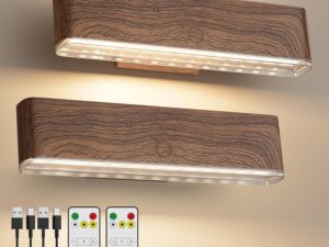 Magnetic Wireless Battery Operated Wall Sconce, Rechargeable Remote Control &