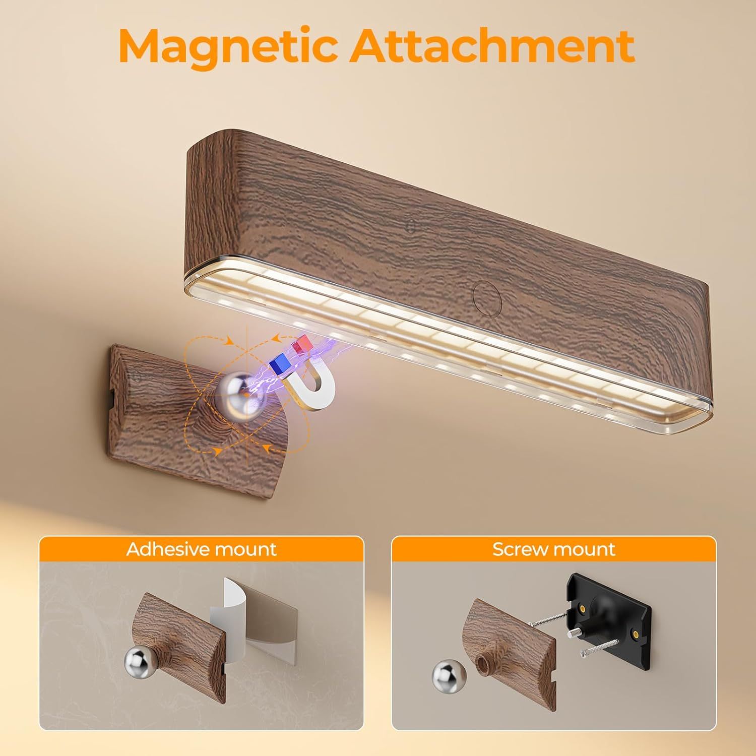 Magnetic Wireless Battery Operated Wall Sconce, Rechargeable Remote Control &