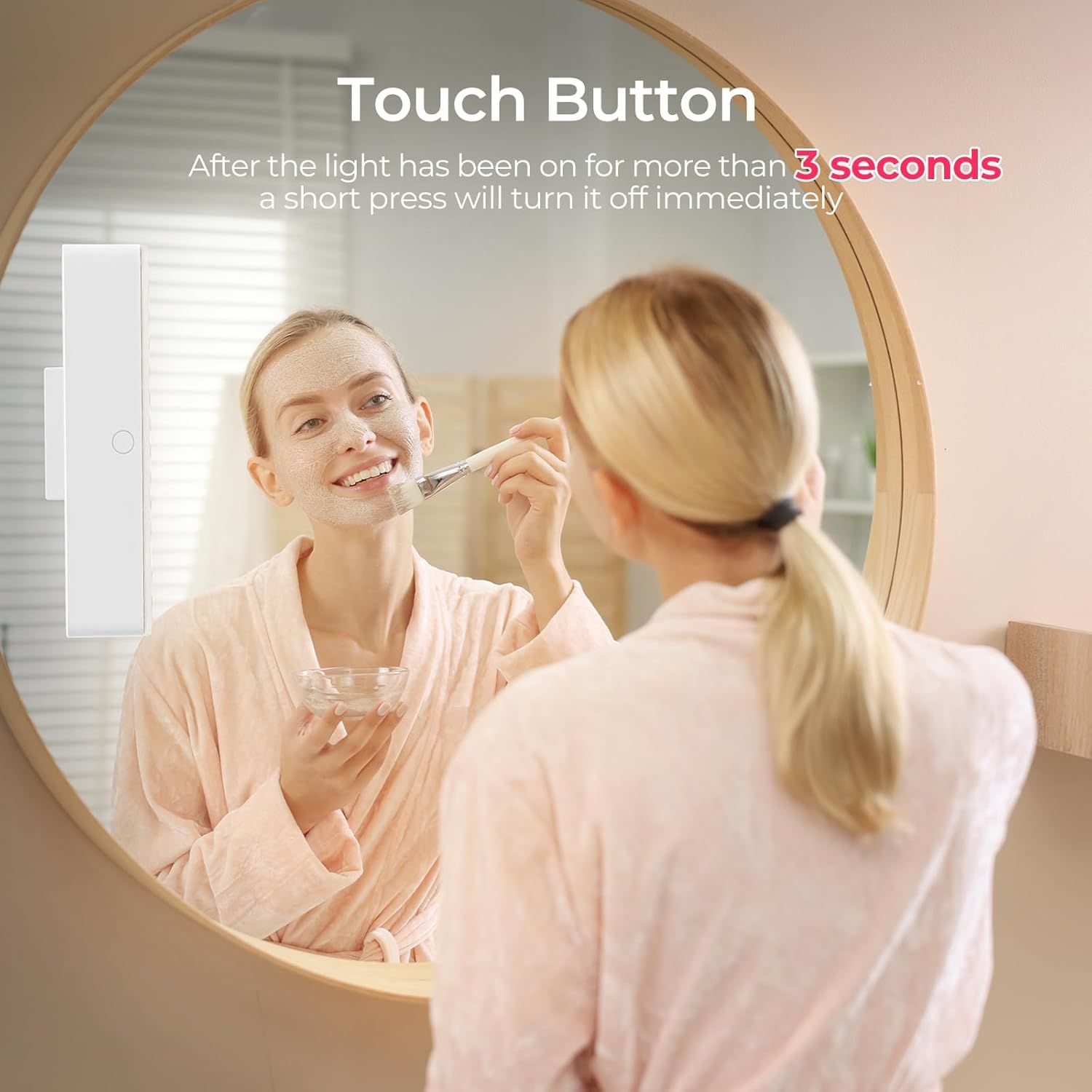 Wireless Vanity Lights for Mirror 2pc-4000mAh Rechargeable Stick On Makeup Light