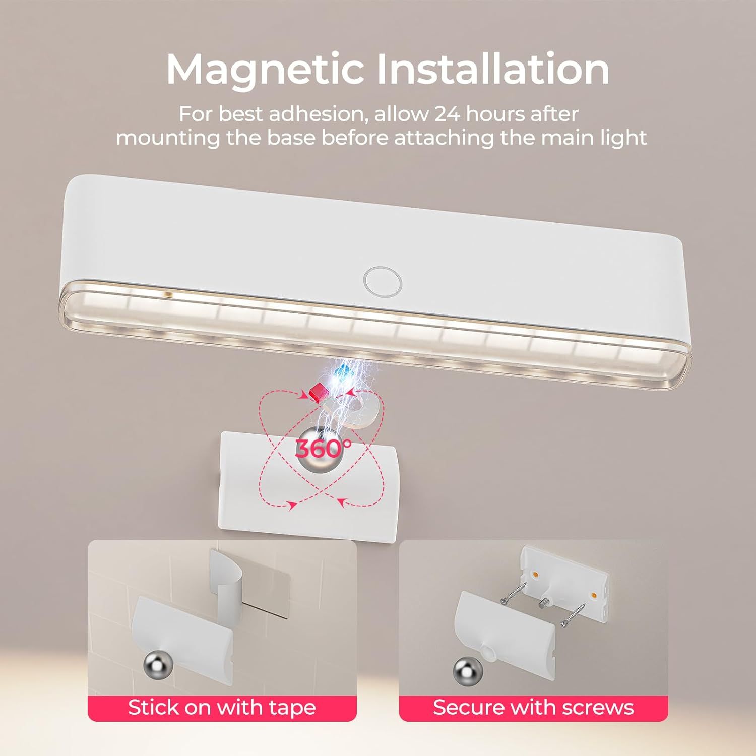 Wireless Vanity Lights for Mirror 2pc-4000mAh Rechargeable Stick On Makeup Light