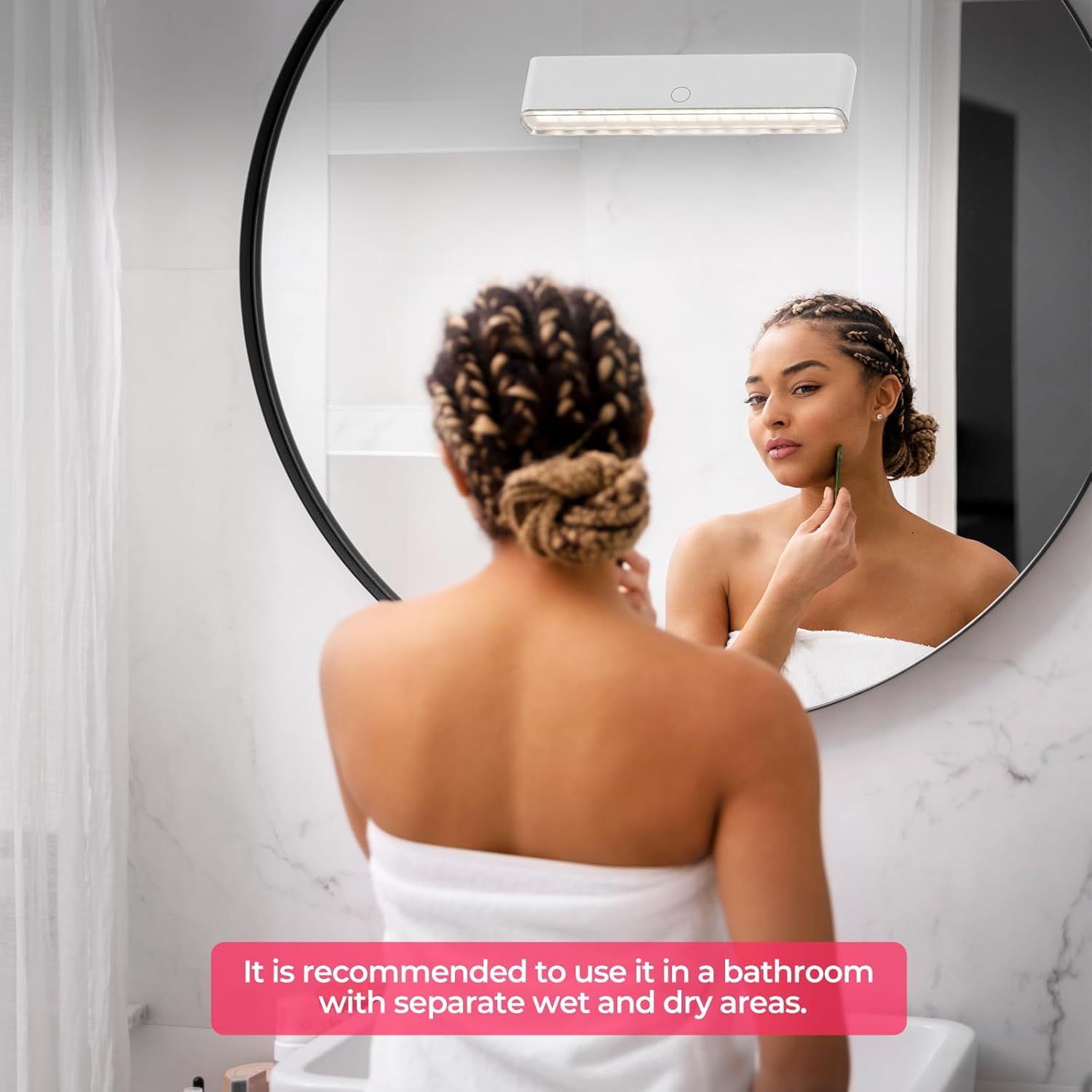 Wireless Vanity Lights for Mirror 2pc-4000mAh Rechargeable Stick On Makeup Light
