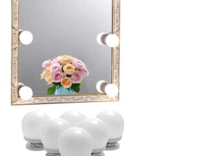 Dimmable Hollywood Style Lighted Vanity Makeup Mirror, LED Vanity Mirror Lights