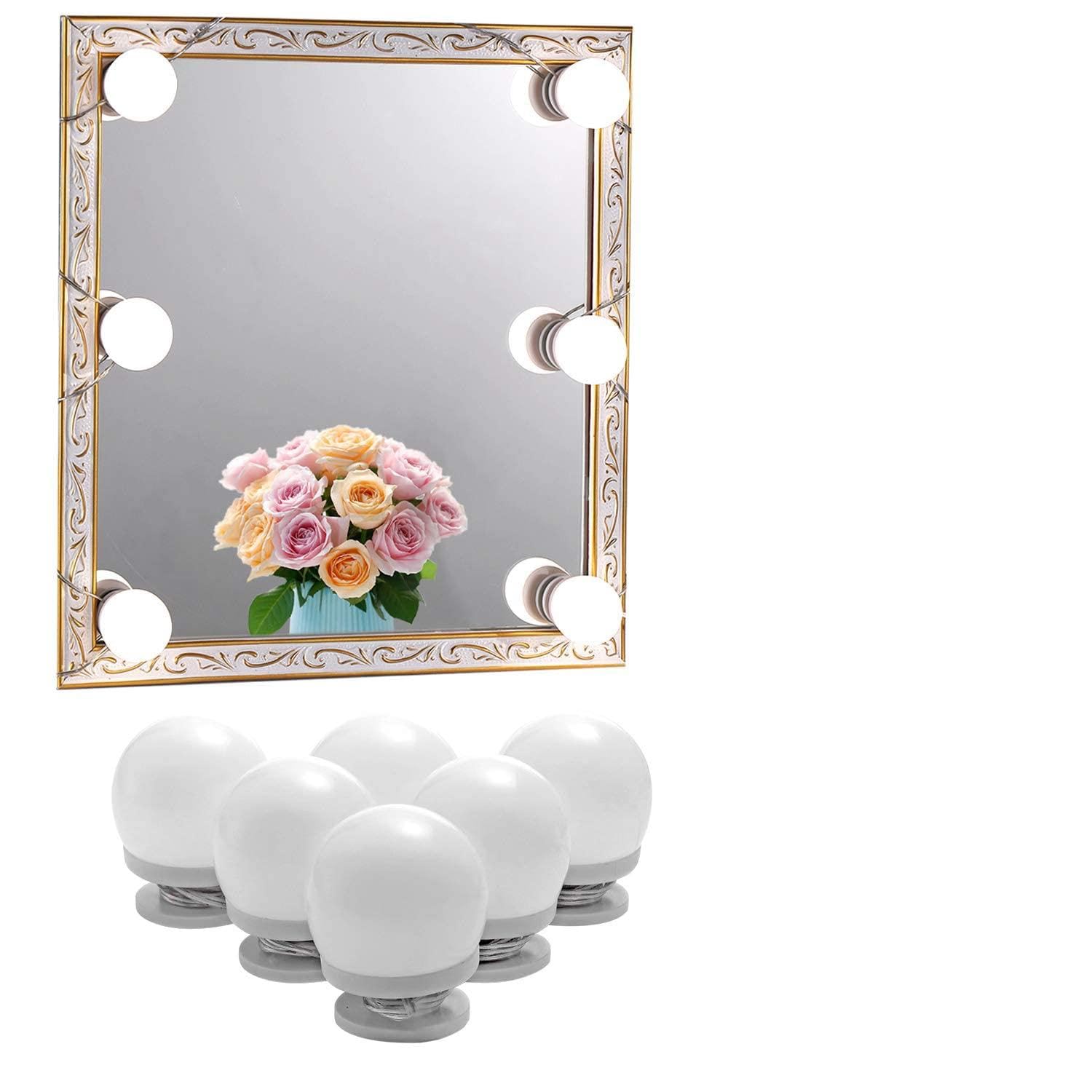 Dimmable Hollywood Style Lighted Vanity Makeup Mirror, LED Vanity Mirror Lights