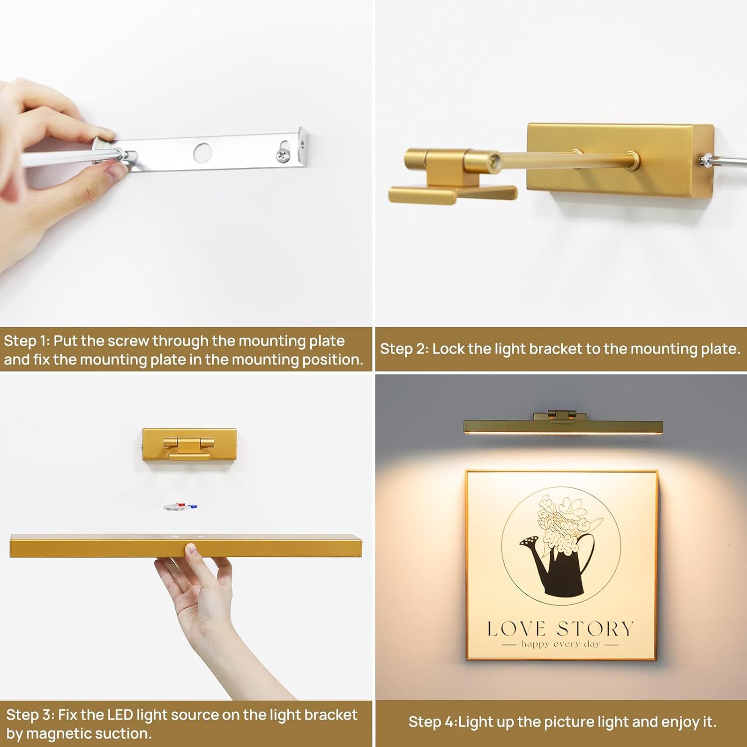 Picture Light Battery Operated, 16in Wireless Art Light for Paintings CCT