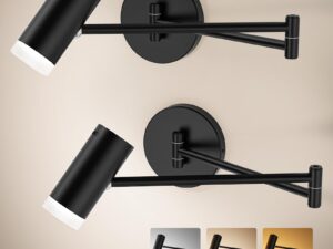 Battery Operated Wall Sconces 2pc, Swing Arm Wall Lamp w/ Remote Control, Not