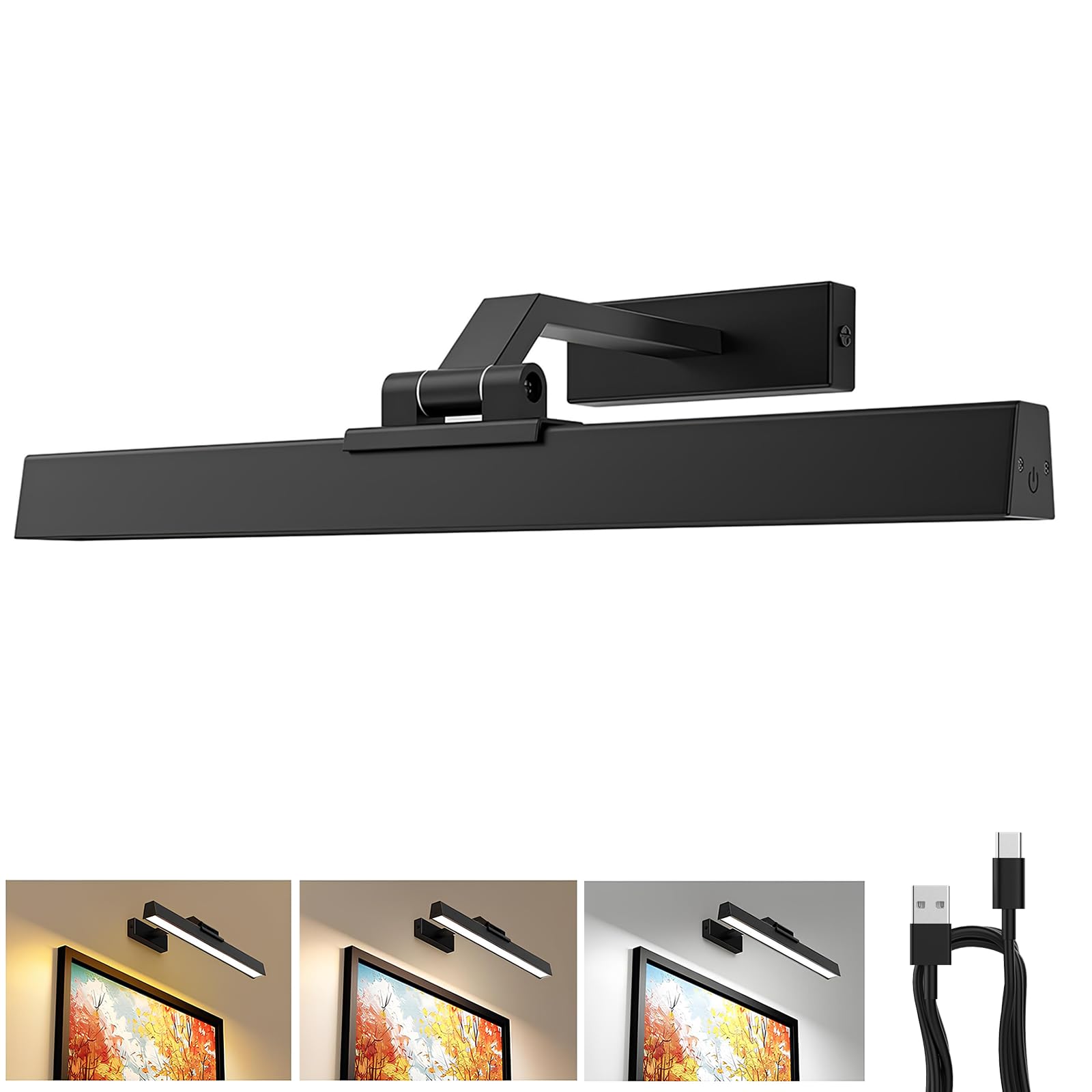 Picture Lights for Wall, Battery Operated Picture Light 16in Gallery Light for