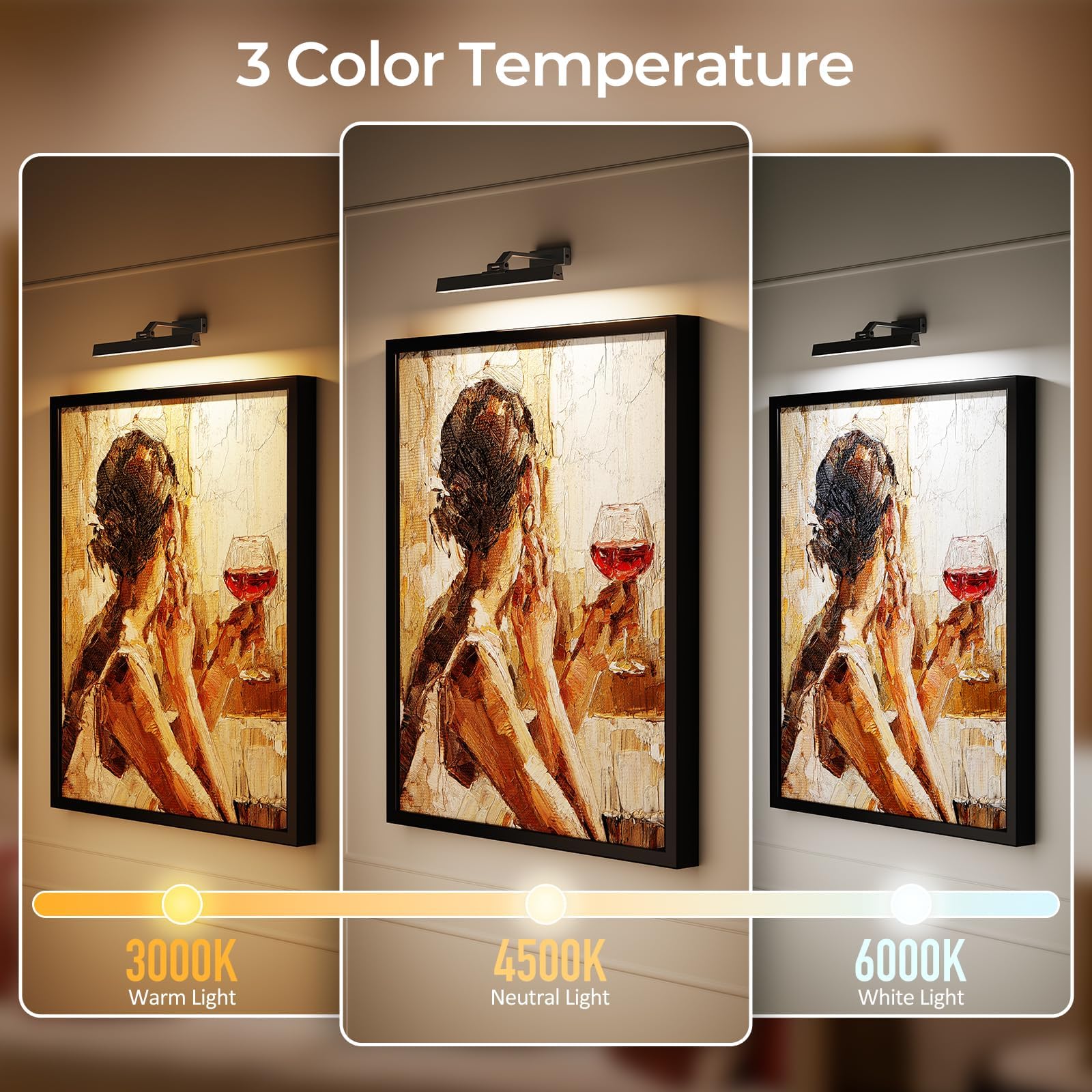 Picture Lights for Wall, Battery Operated Picture Light 16in Gallery Light for