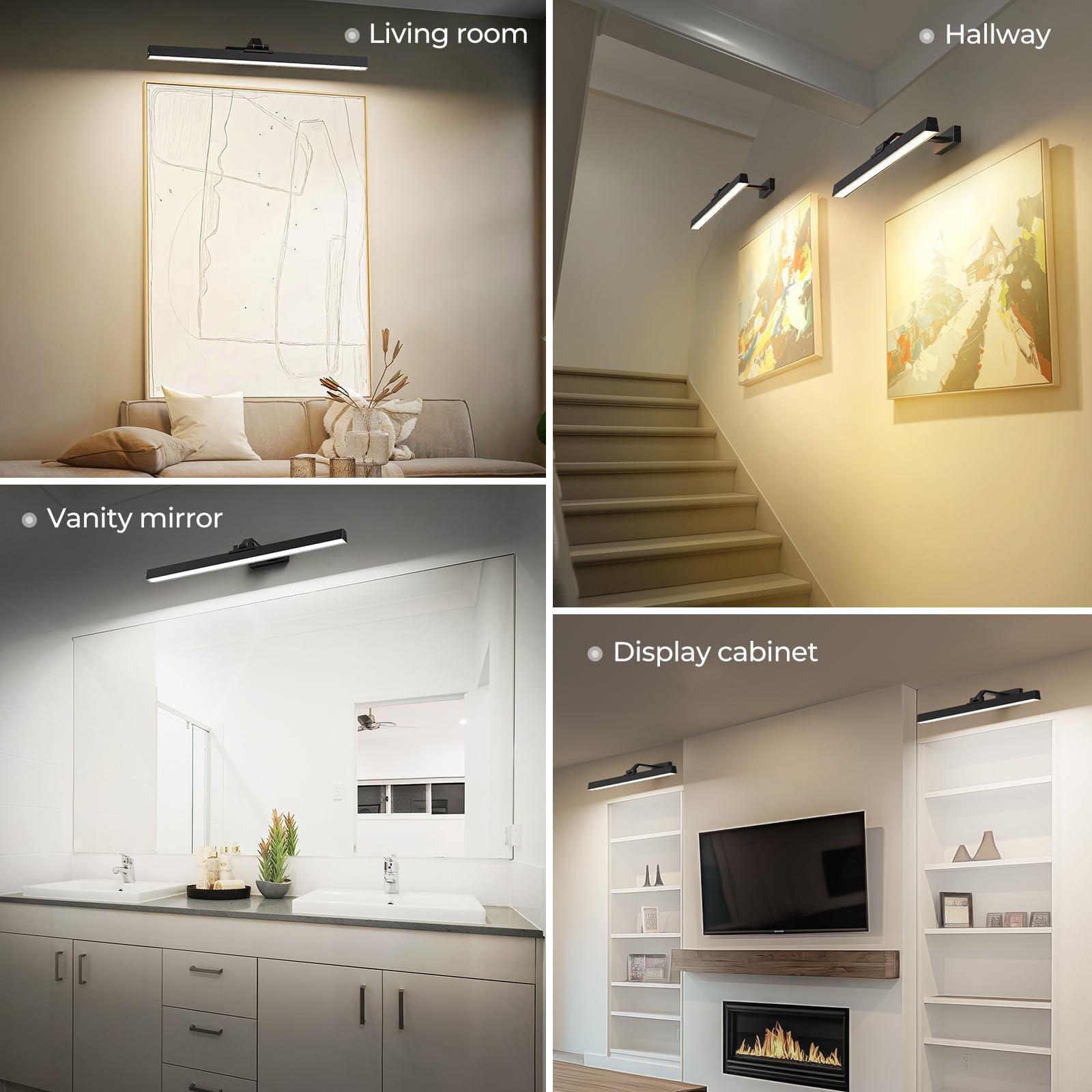 Wall Picture Light, 24in Battery-Powered Gallery Light for Artwork, CCT Dimmable