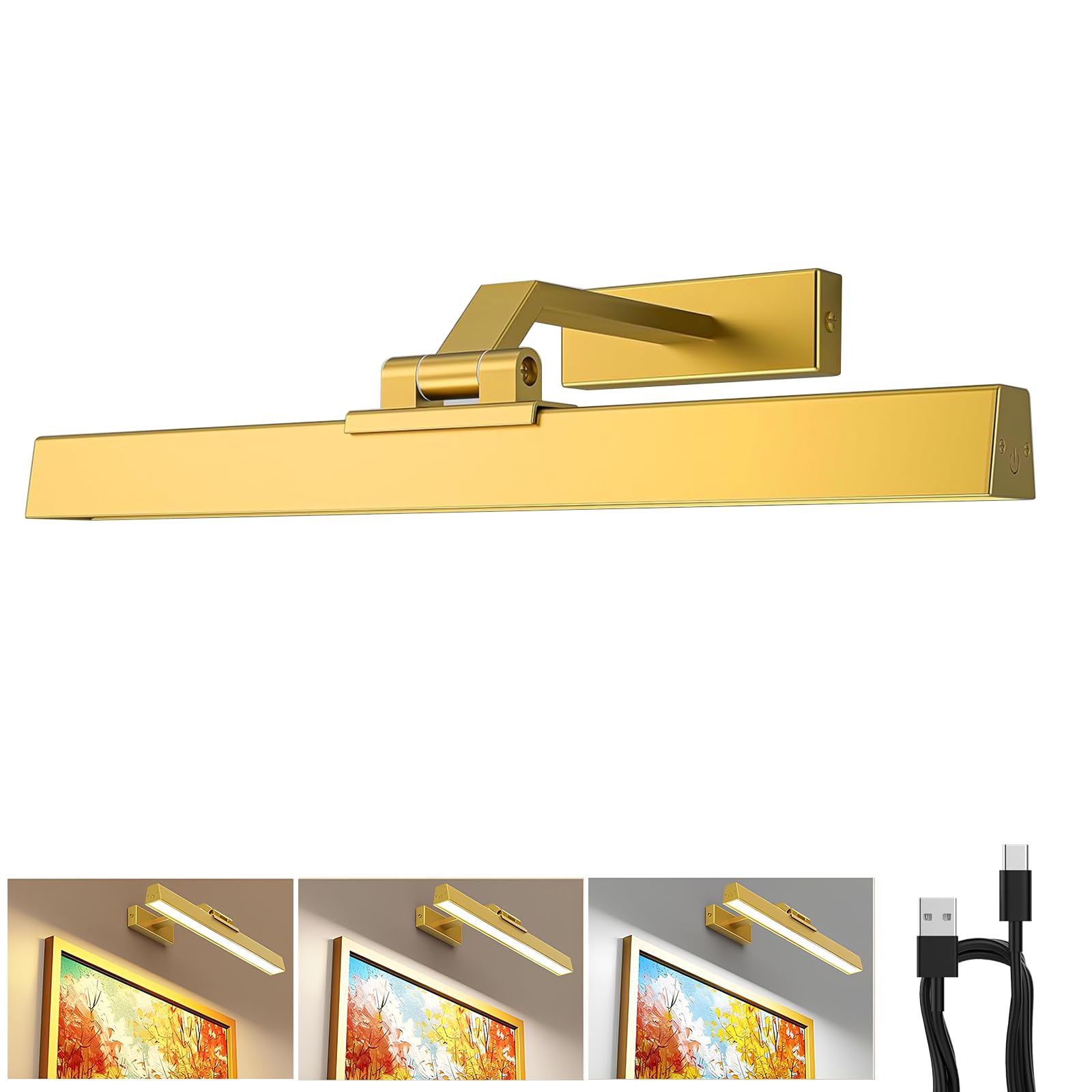 Picture Lights for Wall, Battery Operated Picture Light 16in Gallery Light for