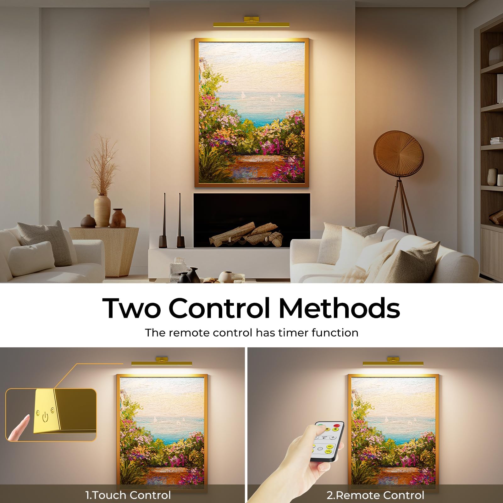 Picture Lights for Wall, Battery Operated Picture Light 16in Gallery Light for