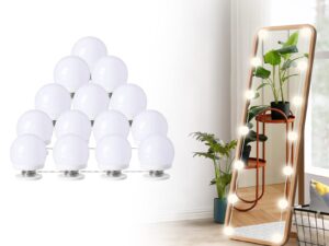 LED Makeup Vanity Lights w/ 14 Dimmable Light Bulbs, Hollywood Style Cosmetic