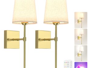 Battery Operated Wall Sconce, 5000mAh Rechargeable Dimmable RGB Wall Sconce 2pc