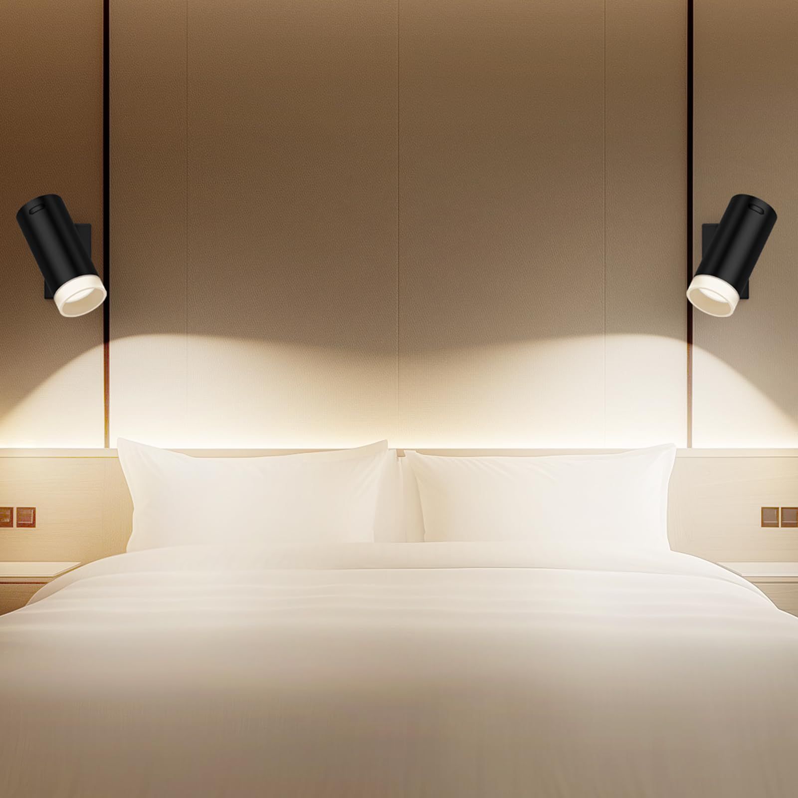 Battery Operated Wall Sconce CCT Dimmable Wireless Reading Light, Rechargeable