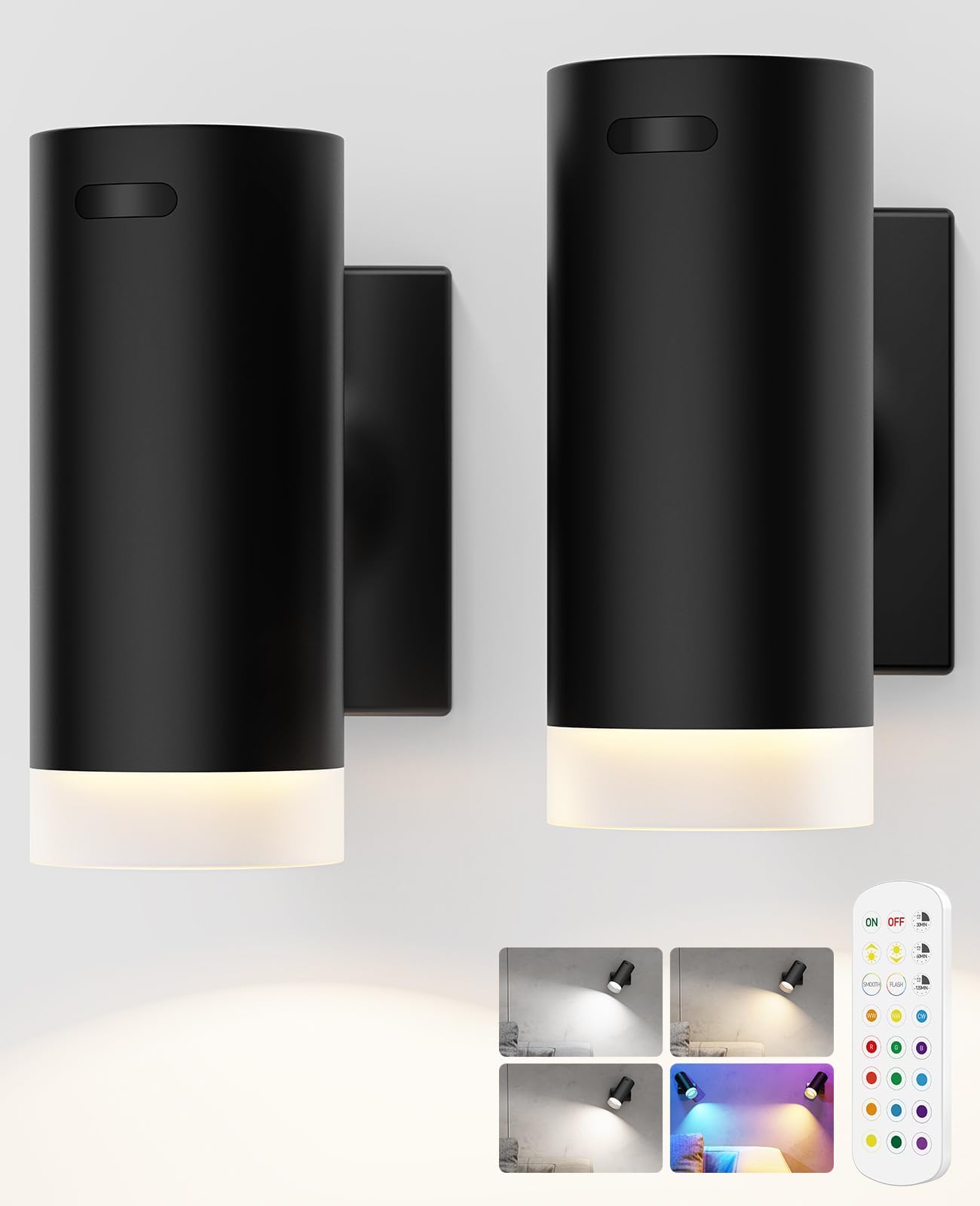 Battery Operated Wall Lights 2 Pack Rechargeable Wall Lights Indoor Touch