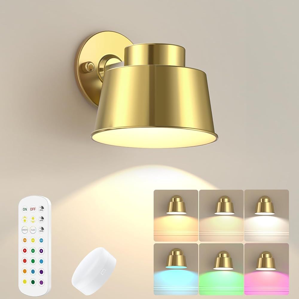 AIBOO Night Light Wireless Wall Light Indoor LED,Battery Operated Wall Lights