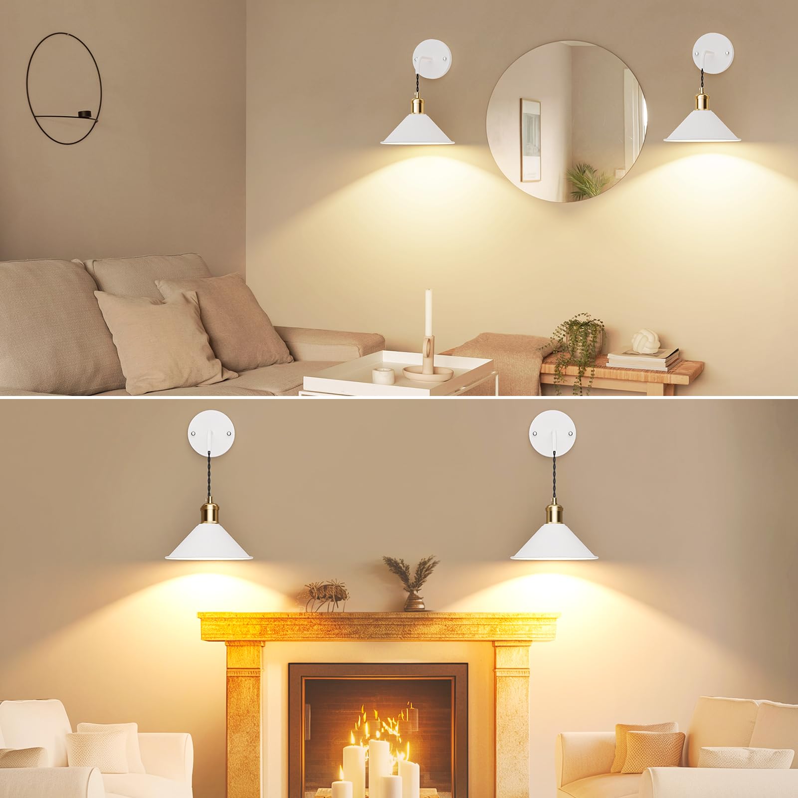 Battery Operated Wall Sconce, Wireless Wall Lights 2pc, 13 RGB Colors Dimmable