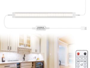 Led Under Cupboard Kitchen Lights, Dimmable Bar Cupboard Lights w/ Remote