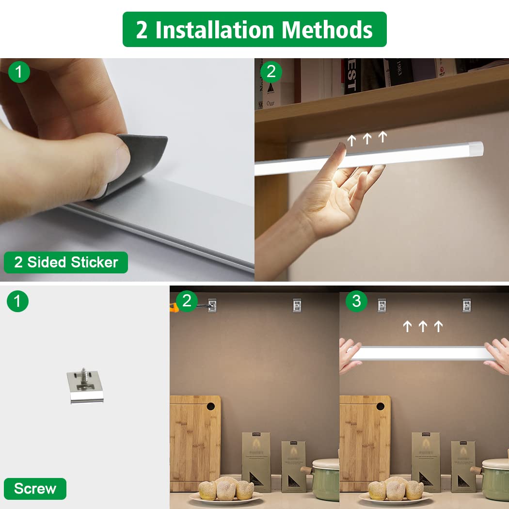 Led Under Cupboard Kitchen Lights, Dimmable Bar Cupboard Lights w/ Remote