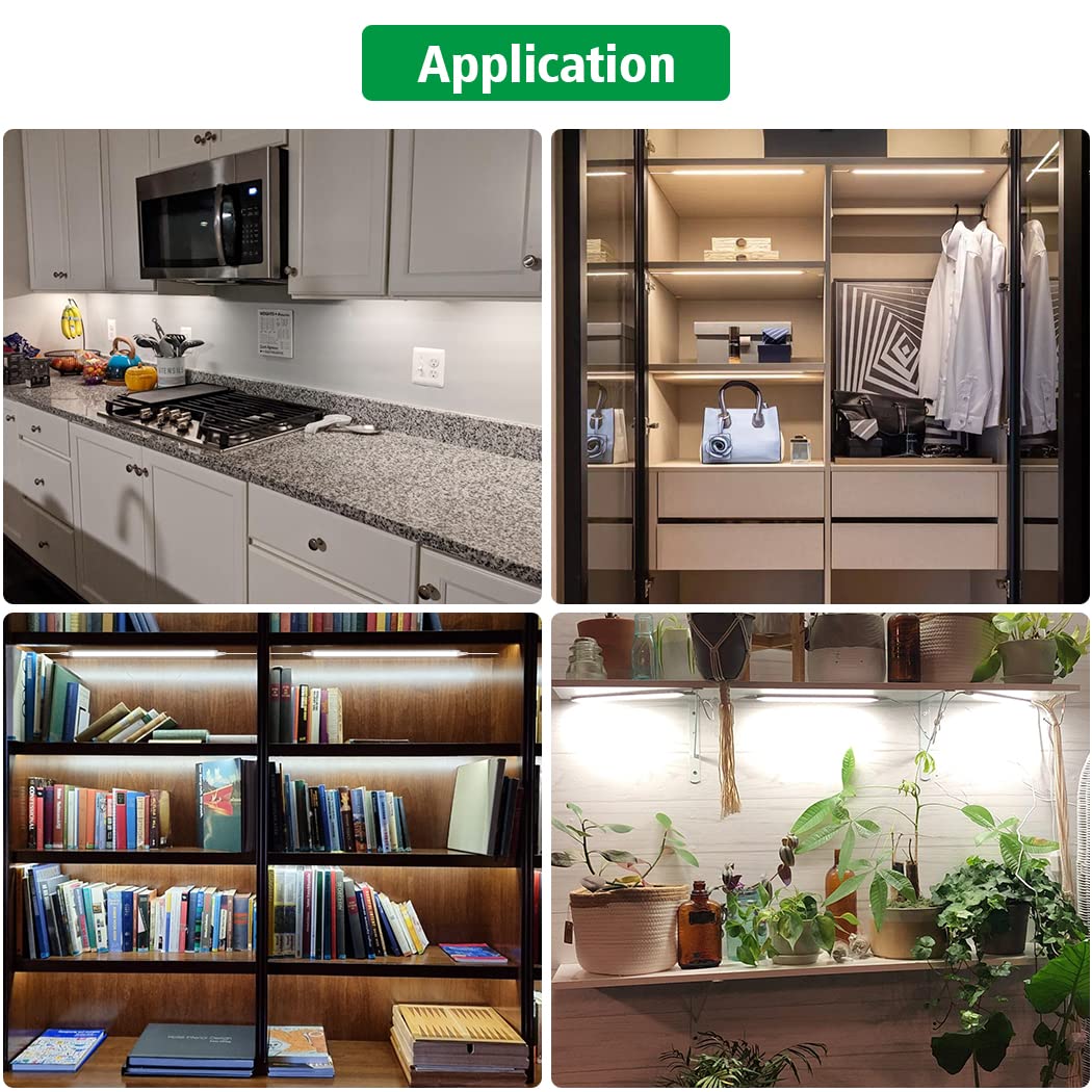 Led Under Cupboard Kitchen Lights, Dimmable Bar Cupboard Lights w/ Remote
