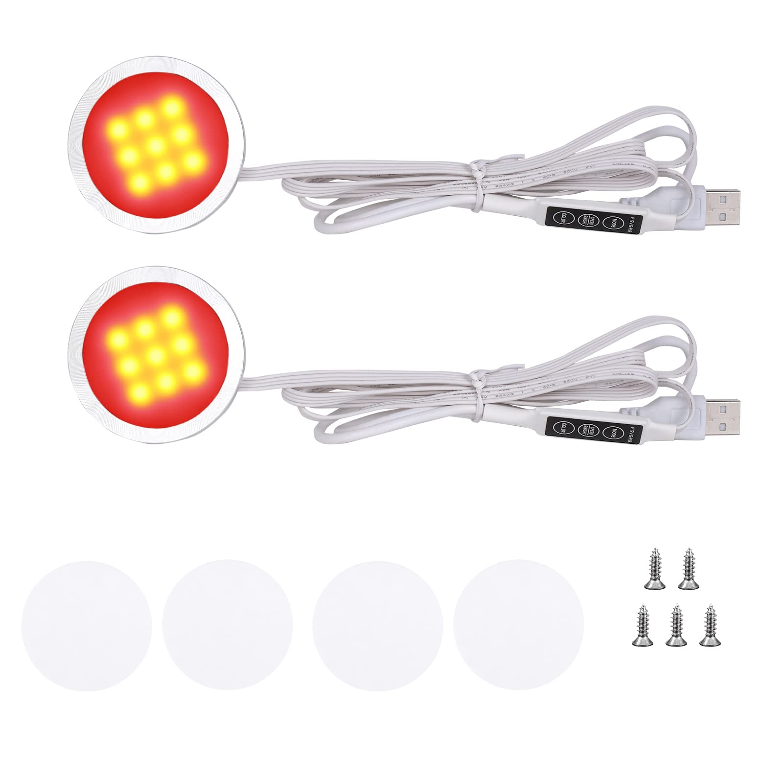 RGB Single LED Kitchen Under Cabinet Puck Light,Color Changing LED Under Cabinet