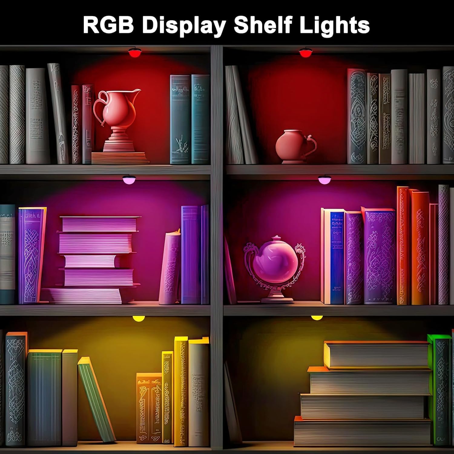 RGB Single LED Kitchen Under Cabinet Puck Light,Color Changing LED Under Cabinet