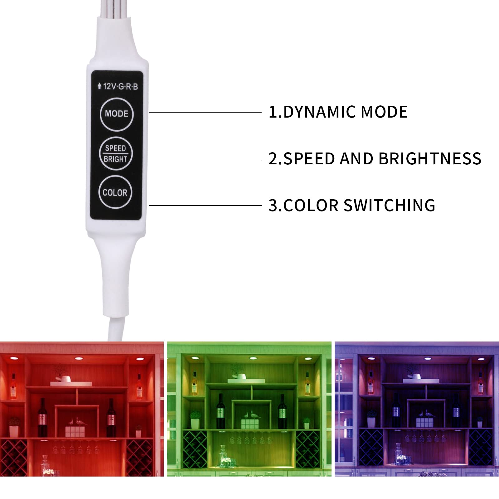 RGB Single LED Kitchen Under Cabinet Puck Light,Color Changing LED Under Cabinet