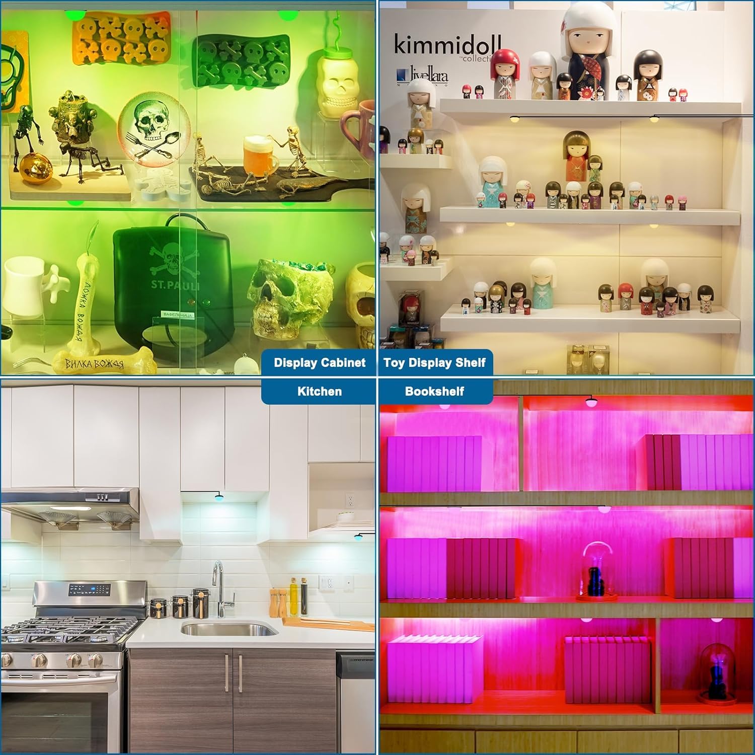 RGB Single LED Kitchen Under Cabinet Puck Light,Color Changing LED Under Cabinet