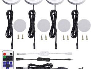 Dimmable & Timing Under Counter Lights Kitchen w/ Wireless RF Remote,Ultra-Thin