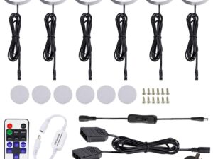 Dimmable & Timing Under Counter Lights Kitchen w/ Wireless RF Remote,Ultra-Thin