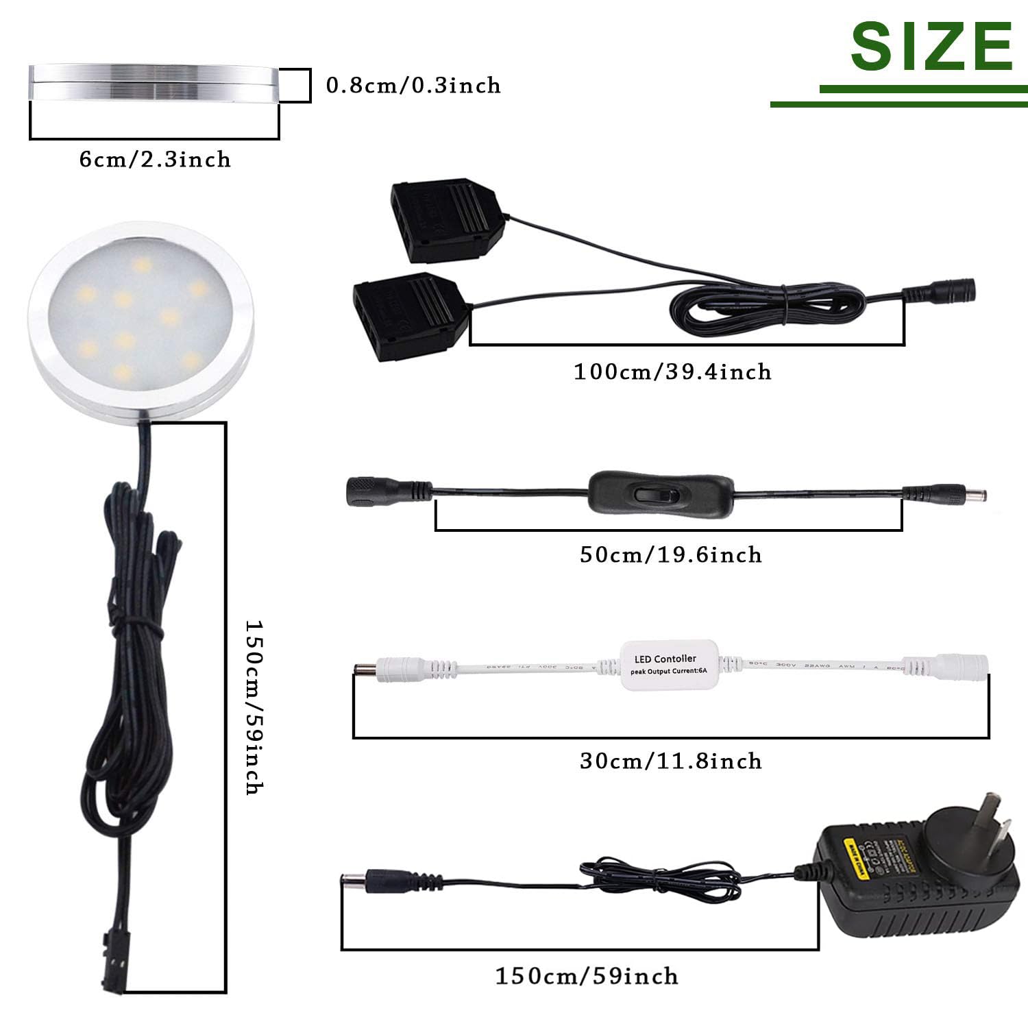Dimmable & Timing Under Counter Lights Kitchen w/ Wireless RF Remote,Ultra-Thin