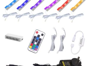 LED Under Cabinet Night Lights Kit for Glass Edge Shelf Back Side Lighting Using