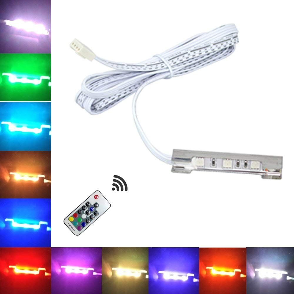 LED Under Cabinet Night Lights Kit for Glass Edge Shelf Back Side Lighting Using