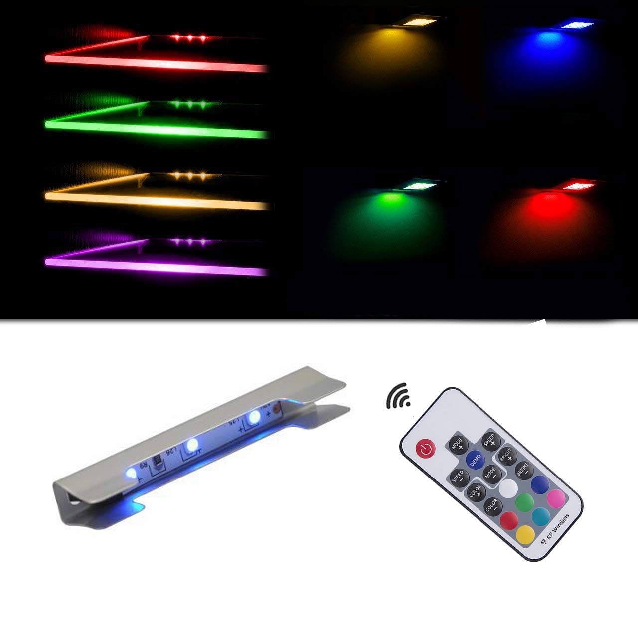 LED Under Cabinet Night Lights Kit for Glass Edge Shelf Back Side Lighting Using