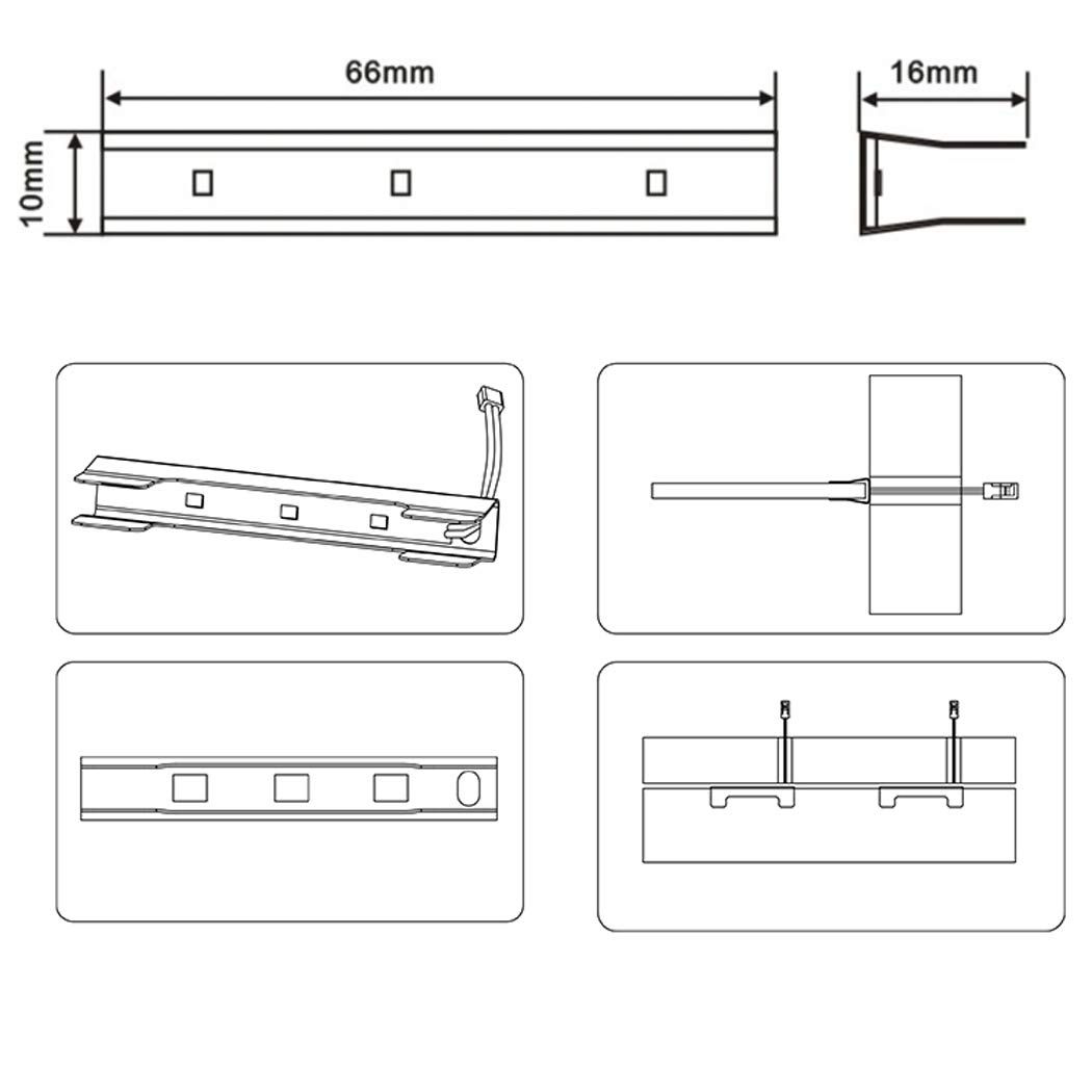 LED Under Cabinet Night Lights Kit for Glass Edge Shelf Back Side Lighting Using