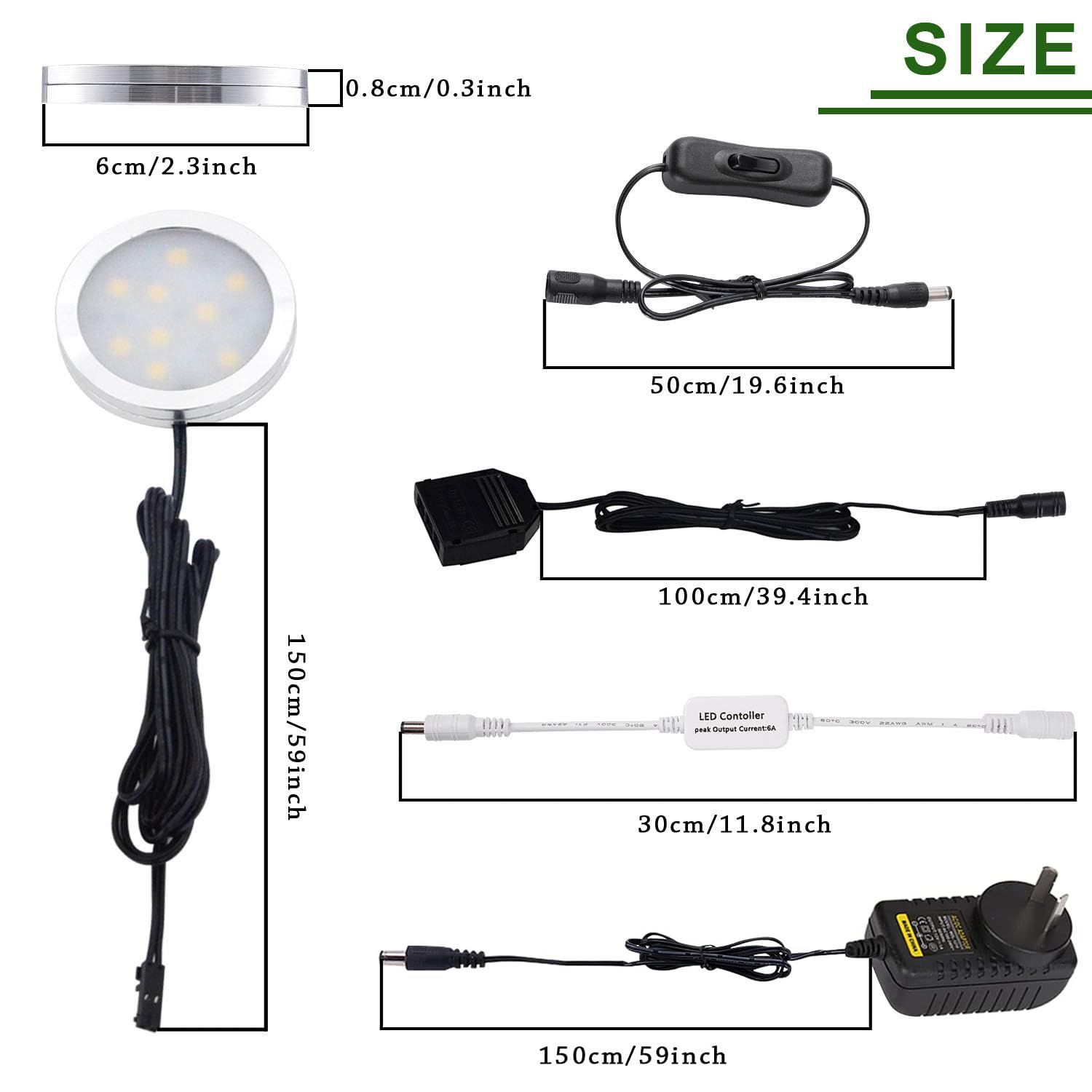 Dimmable LED Under Cabinet Lighting, Counter Showcase Kitchen Lighting Fixtures