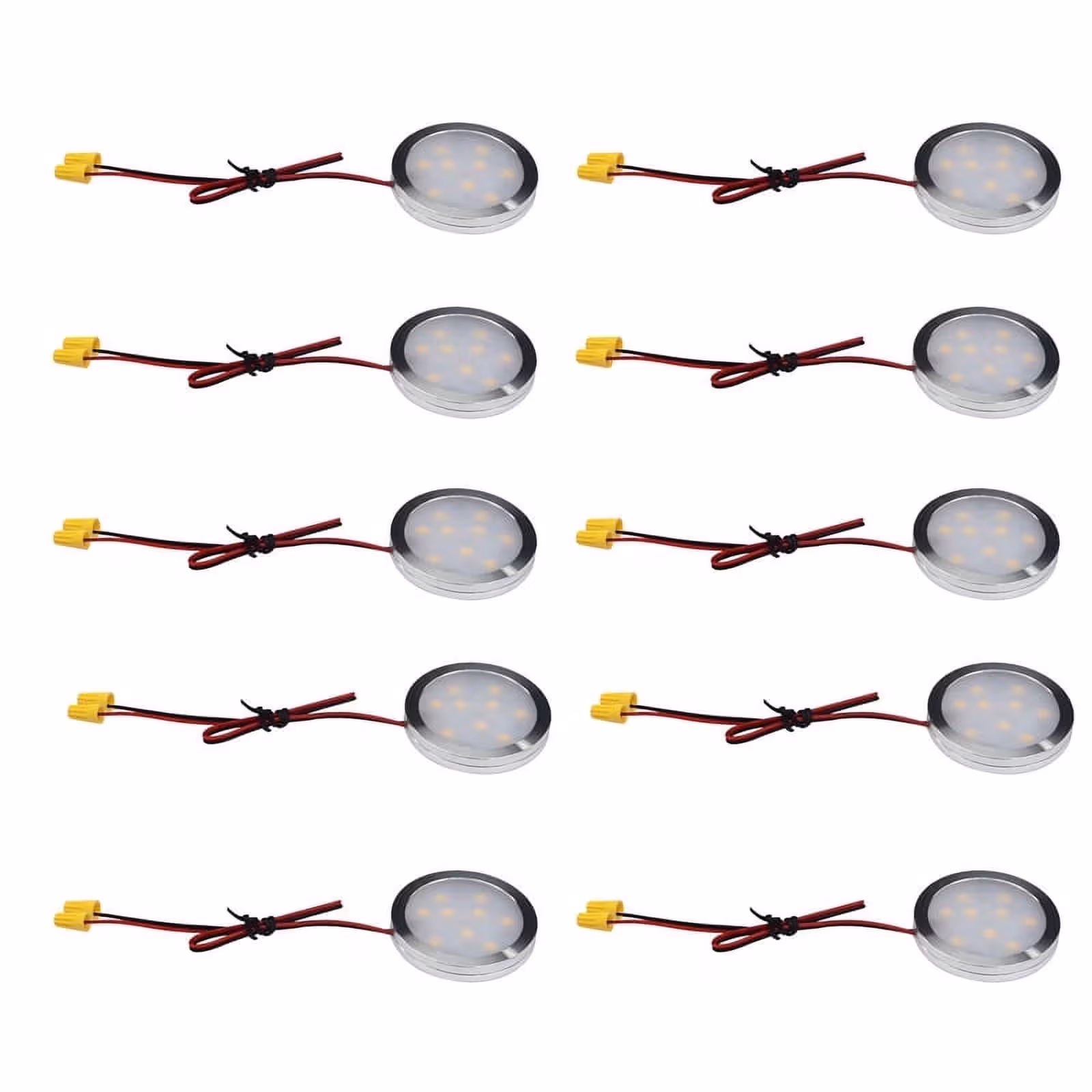 Under Cabinet LED Puck Lights, Slim Aluminum Round Flat LED Lights 2W 12V DC