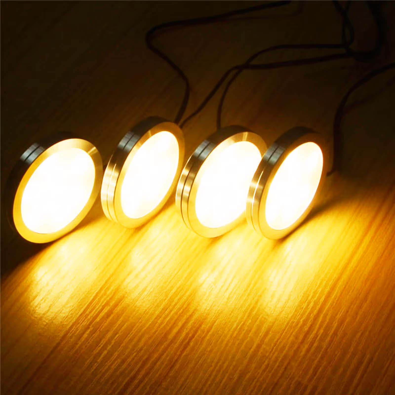 Under Cabinet LED Puck Lights, Slim Aluminum Round Flat LED Lights 2W 12V DC