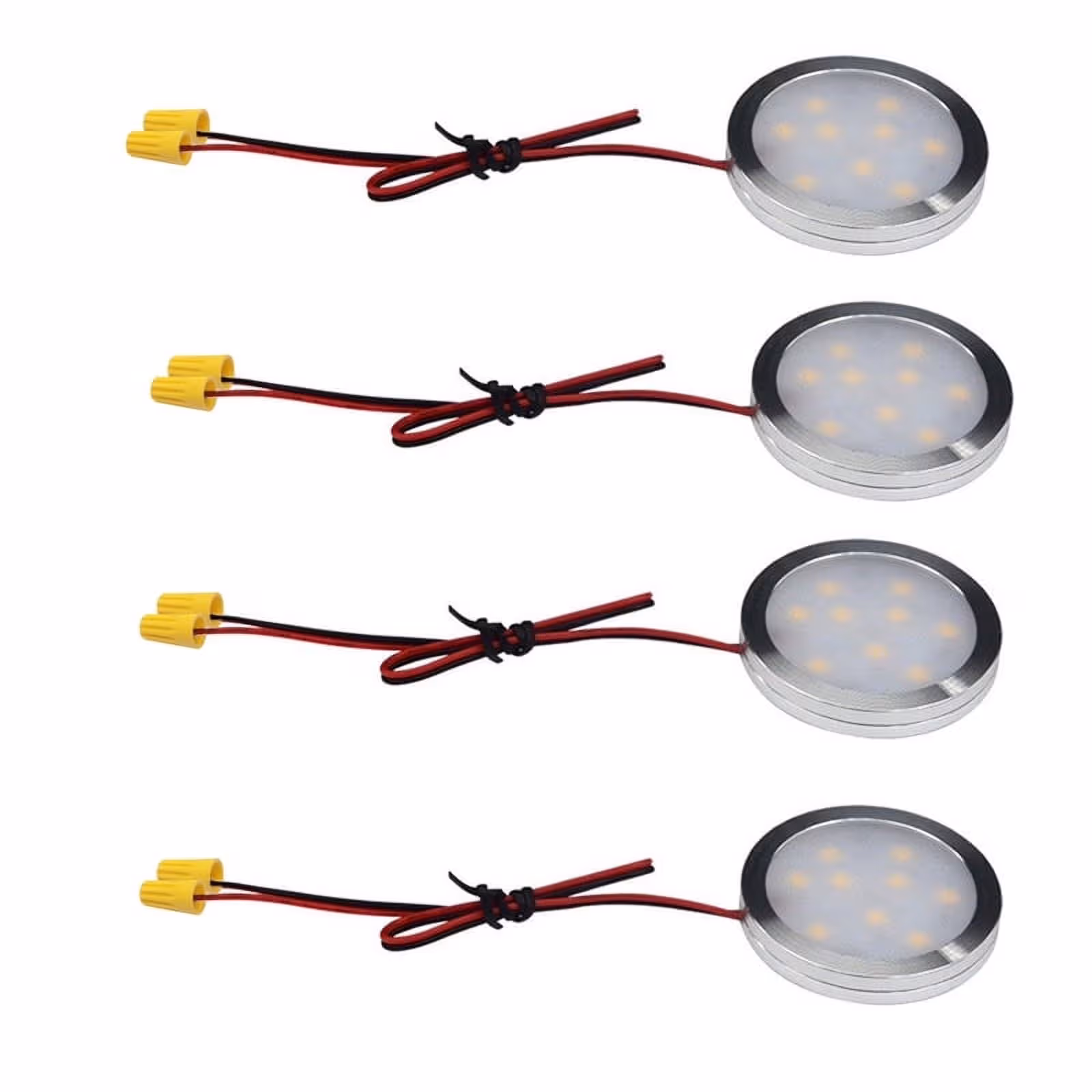 Under Cabinet LED Puck Lights, 2W Hardwired Round LED Spot Lights, 30cm Lead
