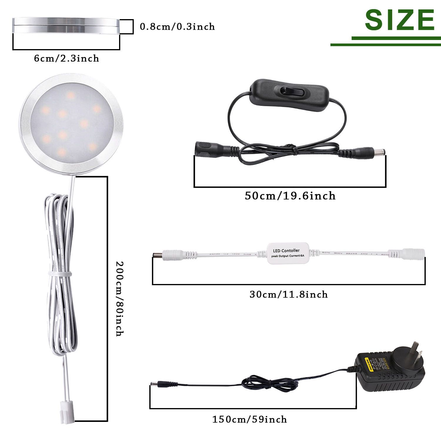 Dimmable LED Under Cabinet Lighting, Counter Showcase Kitchen Lighting Fixtures